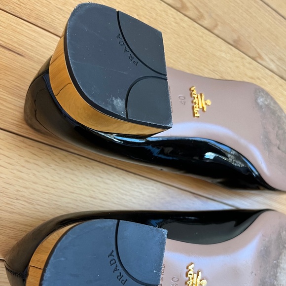 Prada Swarovski Crystal Black Patent Leather Block Heel Pumps Size 10/40 - Picture 10 of 15